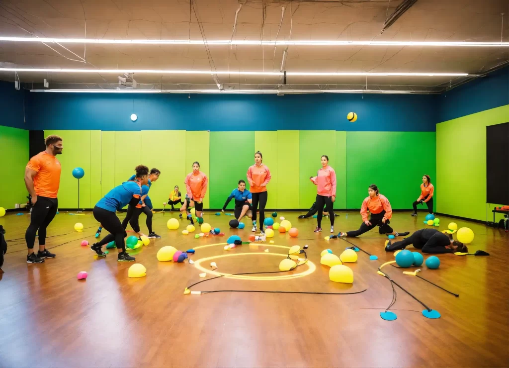 athletes demonstrating techniques to a group of in 11zon